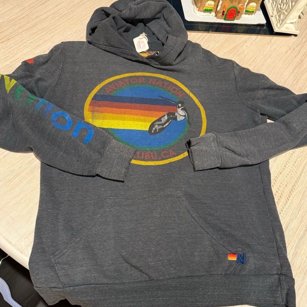 Aviator Nation Charcoal Hoodie XL